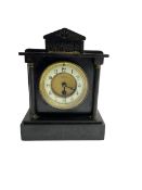 French timepiece mantle clock in a Belgium slate case.