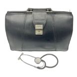 Doctor's leather bag with stethoscope