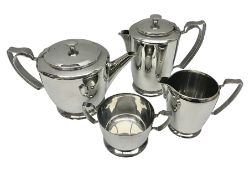 Old Hall Balmoral four piece stainless steel tea set (4)