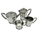 Old Hall Balmoral four piece stainless steel tea set (4)