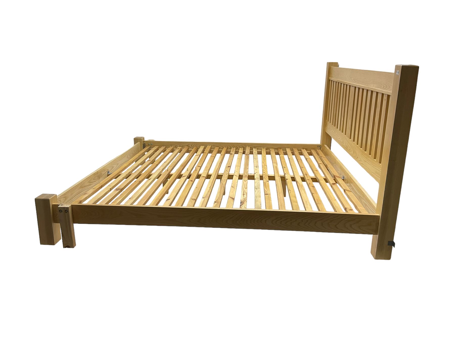 Light ash framed double bedstead (without mattress) - Image 4 of 4