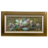 Large gilt framed contemporary floral print