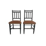 Pair Edwardian bobbin turned chairs