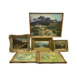 Three early 20th century gilt framed oils on canvas