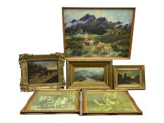 Three early 20th century gilt framed oils on canvas