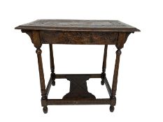 Victorian ecclesiastical oak side table