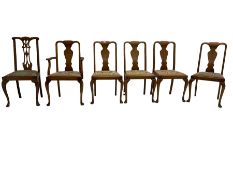 Set five (4+1) hardwood dining chairs