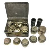 Quantity of Horse brasses and brass hub caps to include local interest examples such as Scarborough