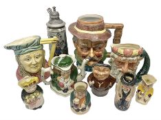 Collection of toby jugs and character jugs