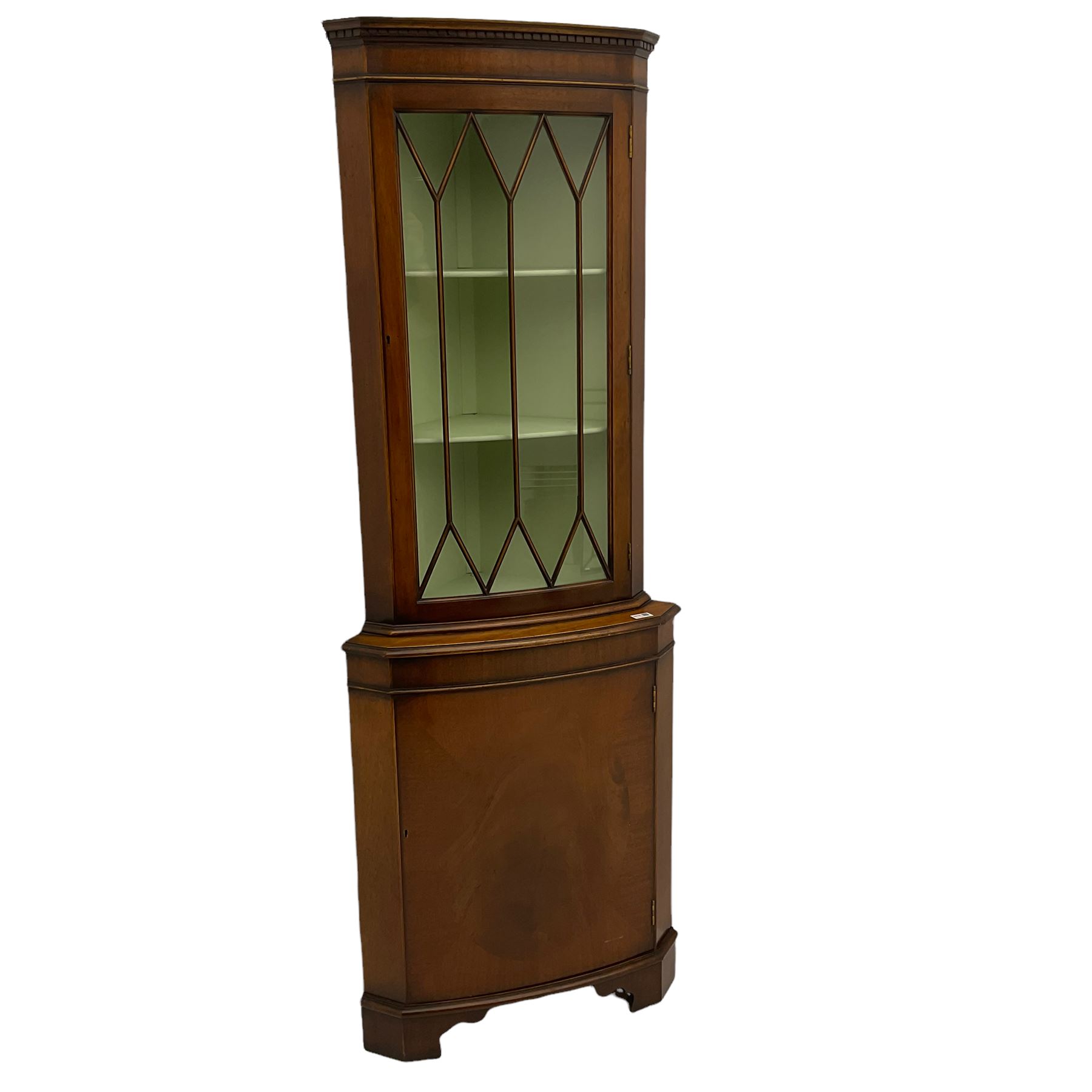 20th century mahogany corner display cabinet - Image 2 of 2