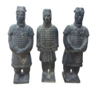 Set of three Chinese 'Terracotta Warrior' style figures