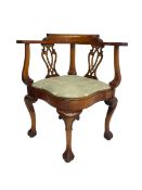 Regency design mahogany corner chair