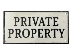 Cast iron sign 'Private Property' L28cm