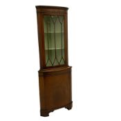 20th century mahogany corner display cabinet