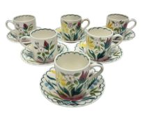 Set of six Midwinter Stylecraft Bella Vista coffee cups and saucers