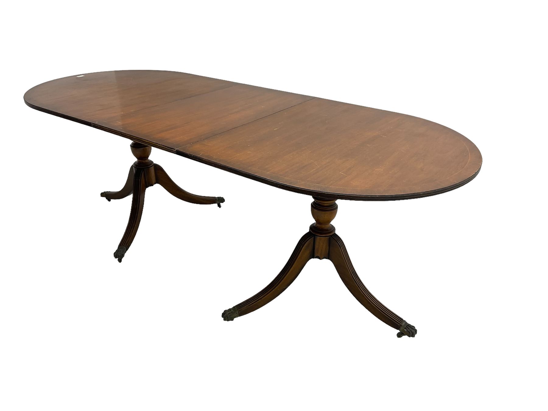 Regency design mahogany twin pedestal dining table - Image 2 of 2