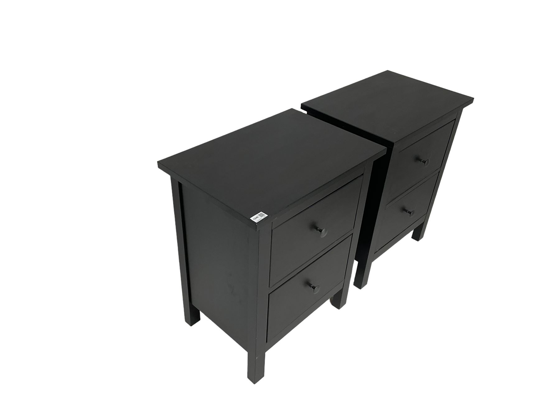Pair black finish bedside cabinets - Image 4 of 5