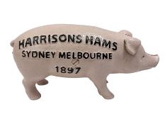 Cast iron Harrisons Hams money box