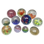 Collection of glass paperweights