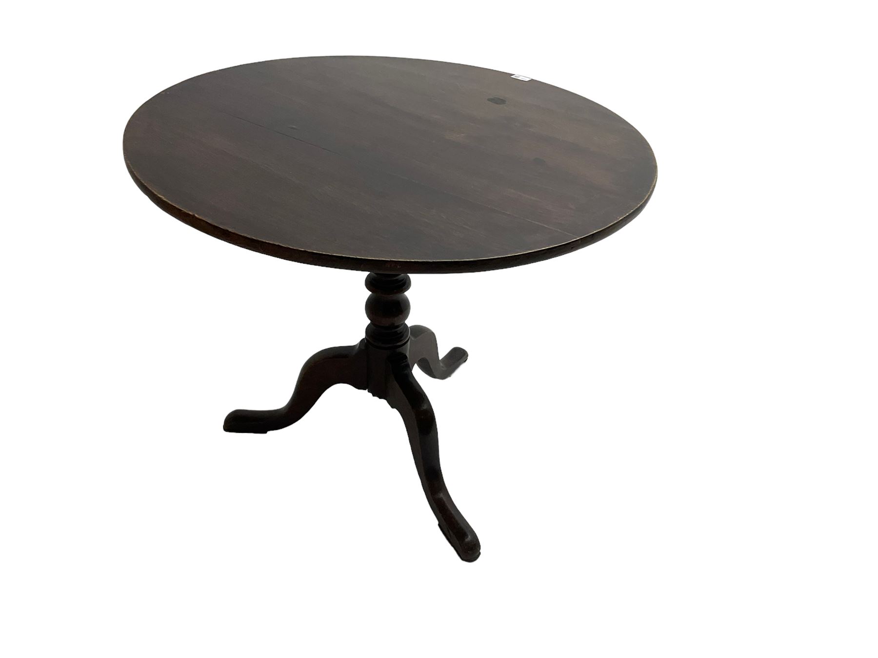 Late 19th century oak tilt-top tripod table - Image 2 of 5