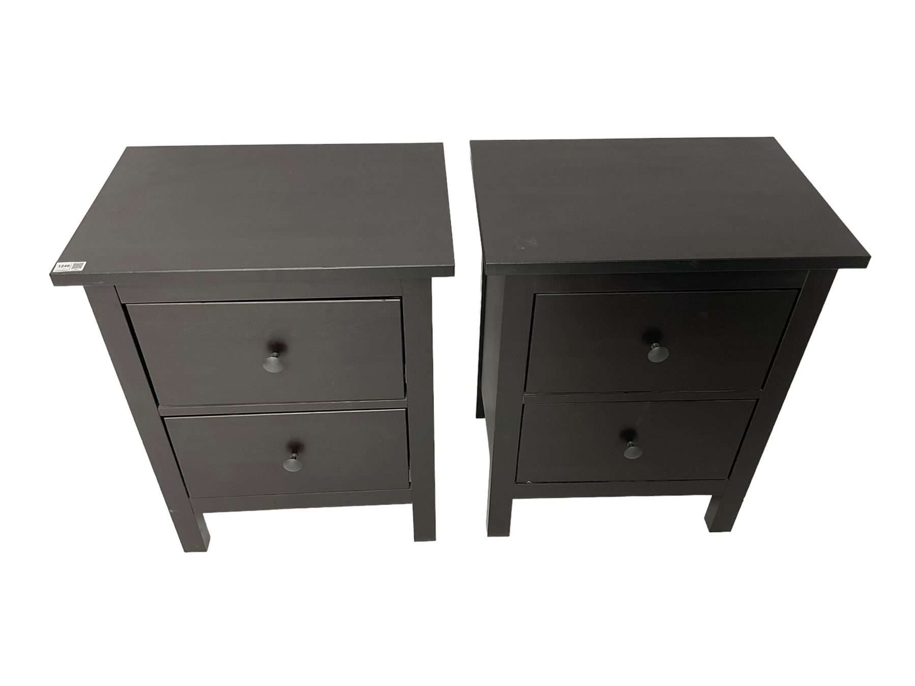 Pair black finish bedside cabinets - Image 3 of 5