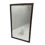 Oak framed mirror with rectangular bevelled plate