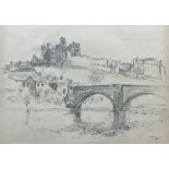 Frederick (Fred) Lawson (British 1888-1968): Richmond Castle and Bridge