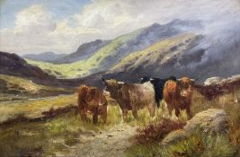 Charles W Oswald (British fl.1892-1900): Highland Cattle