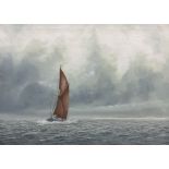 Jerry S Waide (British 1948-): Yawl off Flamborough Head