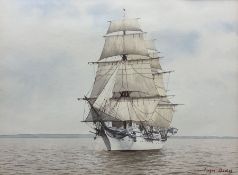 Roger Davies (British 1945-): Sail Training Ship 'Jarramas'