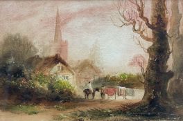 Joseph Newington Carter (British 1835-1871): Yorkshire Village Scene