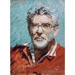 Rolf Harris (Australian 1930-): 'Self Portrait in Striped Shirt'