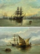 G Roberts (19th/20th century): Shipping in the Port of London & Companion