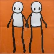 Stik (British 1979-): 'Holding Hands' - Orange