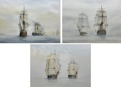 David C Bell (British 1950-): 'Becalmed' 'Into Battle' and 'Unexpected Encounter'