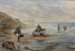 Kate E Booth (British fl.1850-1898): 'Fisherfolk'