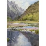Gwendolen Dorrien-Smith (British 1883-1968): Fjord Landscape 'Norway'