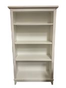 White painted open bookcase