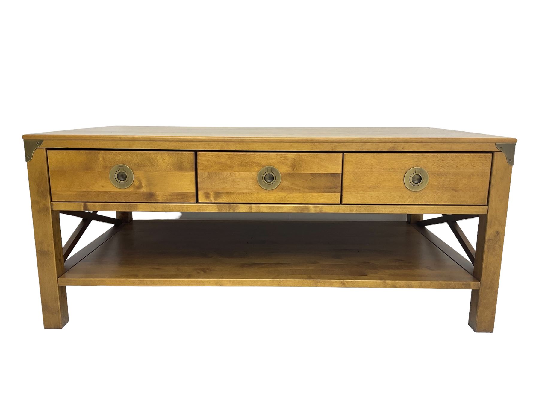 Rectangular hardwood coffee table