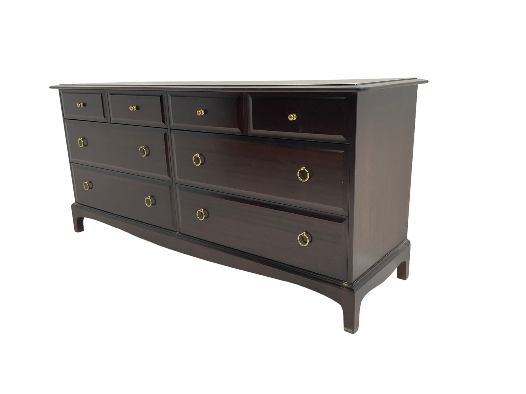 Stag Minstrel - mahogany low chest or sideboard. fitted with four short and four long drawers - Image 5 of 6