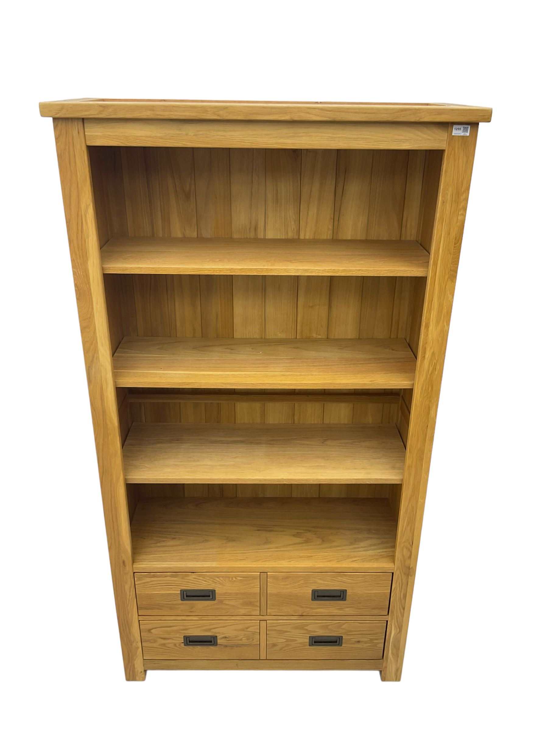 'Galloway' oak open wide bookcase - Image 7 of 7