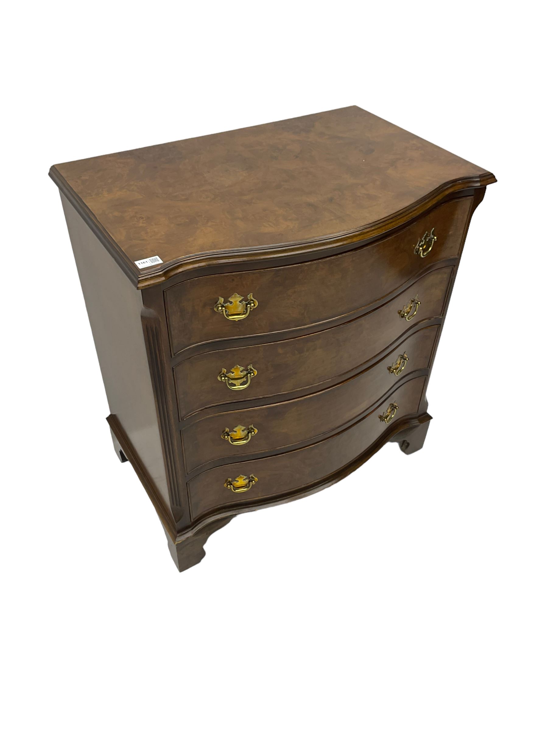 George III design walnut serpentine chest - Image 6 of 6