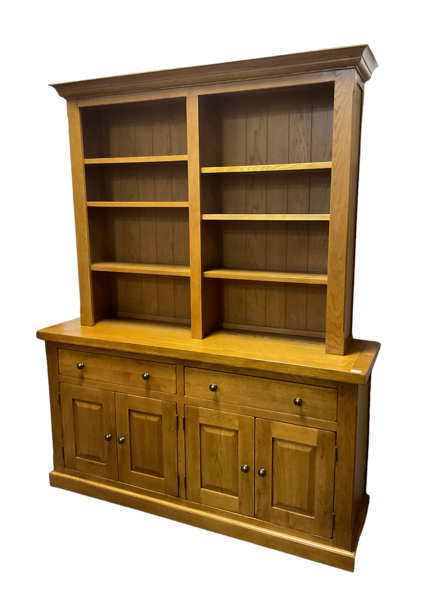 Oak bookcase on sideboard - Image 3 of 6