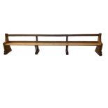 Early 20th century ecclesiastical pine bench or church pew