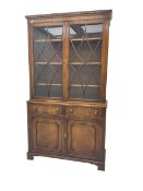 George III design mahogany bookcase on cabinet