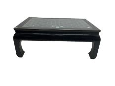 Chinese ebonised rectangular coffee table