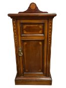 Edwardian inlaid mahogany bedside cabinet