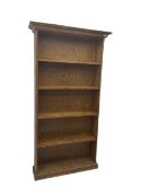 Traditional stained pine 7' open bookcase