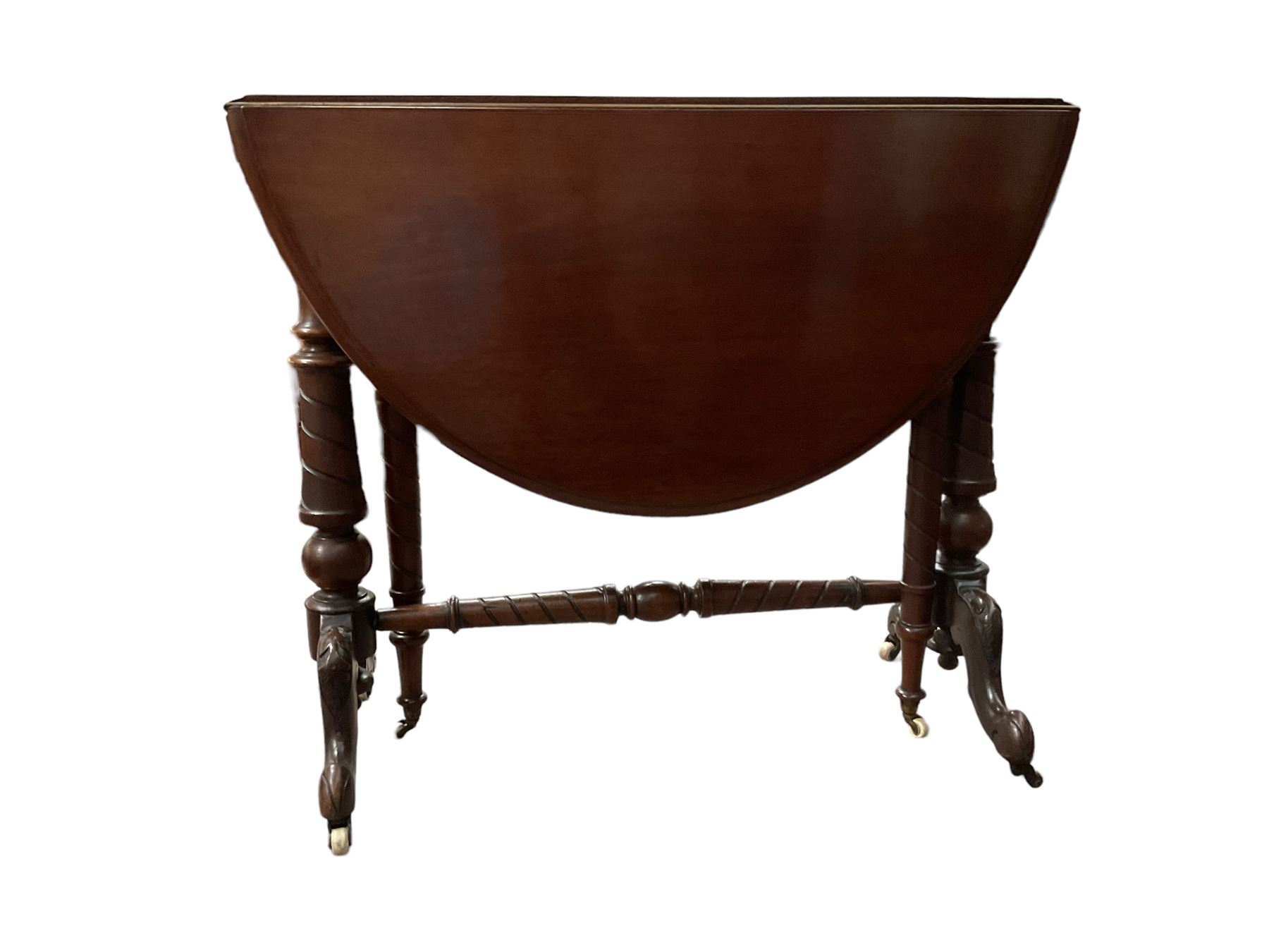 Victorian walnut drop-leaf Sutherland table - Image 2 of 6