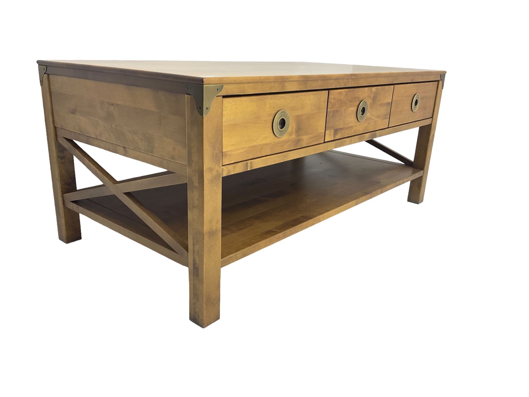 Rectangular hardwood coffee table - Image 4 of 6